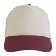 Cappellino  cotone naturale con visiera colorata