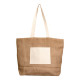 Borsa in Juta con chiusura Lampo e tasca esterna Borsa in Juta con chiusura Lampo e tasca esterna