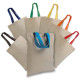 Shopper mini in cotone con manici corti colorati