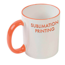 Tazza ceramica con profilo e manico colorato Tazza ceramica con profilo e manico colorato