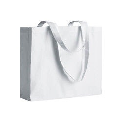 Shopper con soffietto in cotone 200 g/m2, manici lunghi