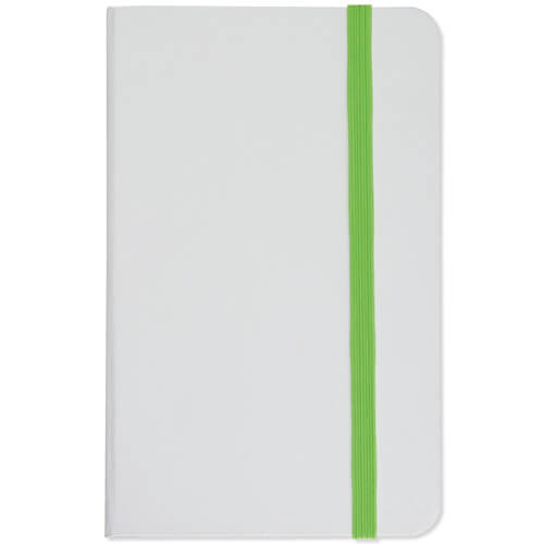 Mini Quaderno Bianco Personalizzabile: Elastico Colorato