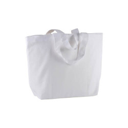 Shopper con soffietto alla base in cotone 120 g/m2, manici corti Shopper con soffietto alla base in cotone 120 g/m2, manici corti