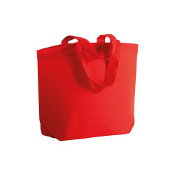 Shopper cotone base con soffietto manico corto Shopper cotone base con soffietto manico corto