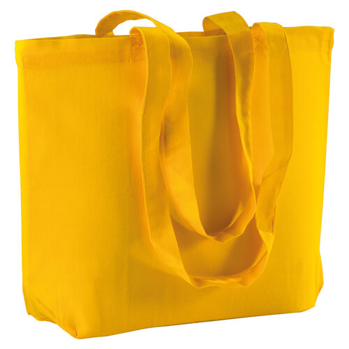 Shopper cotone soffietto alla base manici lunghi Shopper cotone soffietto alla base manici lunghi