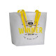 Shopper tnt laminata corpo bianco manici fluo