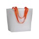 Shopper tnt laminata corpo bianco manici fluo