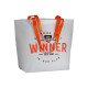 Shopper tnt laminata corpo bianco manici fluo