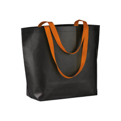 Shopper tnt laminata nera manici fluo Shopper tnt laminata nera manici fluo