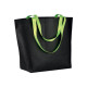 Shopper tnt laminata corpo nero manici fluo