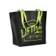 Shopper tnt laminata corpo nero manici fluo