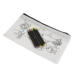 Set pastelli a cera in astuccio colorabile