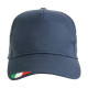 Cappellini in cotone con tricolore su visiera Cappellini in cotone con tricolore su visiera