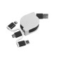 Cavo alimentazione USB-type C/lighting/microUSB retrattile Stampa la tua Pubblicità Cavo alimentazione USB-type C/lighting/microUSB retrattile Stampa la tua Pubblicità