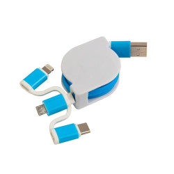 Cavo alimentazione USB-type C/lighting/microUSB retrattile Cavo alimentazione USB-type C/lighting/microUSB retrattile
