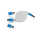 Cavo alimentazione USB-type C/lighting/microUSB retrattile Stampa la tua Pubblicità Cavo alimentazione USB-type C/lighting/microUSB retrattile Stampa la tua Pubblicità