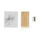 Set composto da 6 matite in legno colorate, temperino in plastica e album, in scatola personalizzabili Set composto da 6 matite in legno colorate, temperino in plastica e album, in scatola personalizzabili