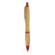 Penna a scatto in bamboo con clip in metallo personalizzabili Penna a scatto in bamboo con clip in metallo personalizzabili