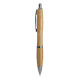 Penna a scatto in bamboo con clip in metallo personalizzabili Penna a scatto in bamboo con clip in metallo personalizzabili