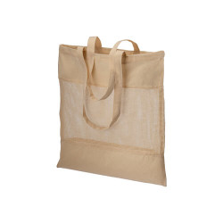 Shopper in cotone naturale con rete