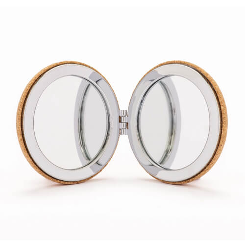 Specchietto doppio in sughero Stampa la tua Pubblicità