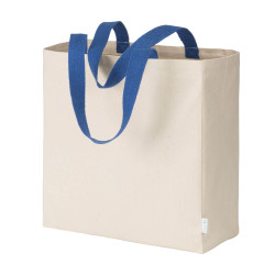 Maxi shopper cotone riciclato 280 gr manici colorati Maxi shopper cotone riciclato 280 gr manici colorati
