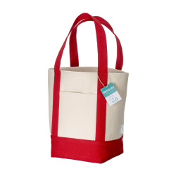 Mini shopper cotone riciclato 340 gr manici e base colorati