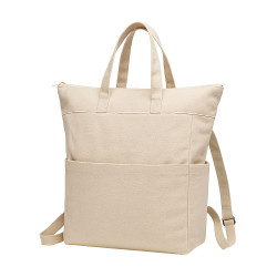 Zainetto cotone Manici corti e due tasche laterali porta bottiglie Zainetto cotone Manici corti e due tasche laterali porta bottiglie