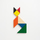 Gioco tangram in legno colorato con bustina in cotone Stampa il tuo logo Gioco tangram in legno colorato con bustina in cotone Stampa il tuo logo