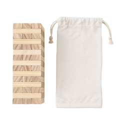 Torre rovesciabile in legno con bustina in cotone 5 x 5 x 17,5 cm