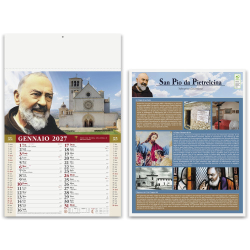 Calendario illustrato SAN PIO con il tuo logo Calendario illustrato SAN PIO con il tuo logo