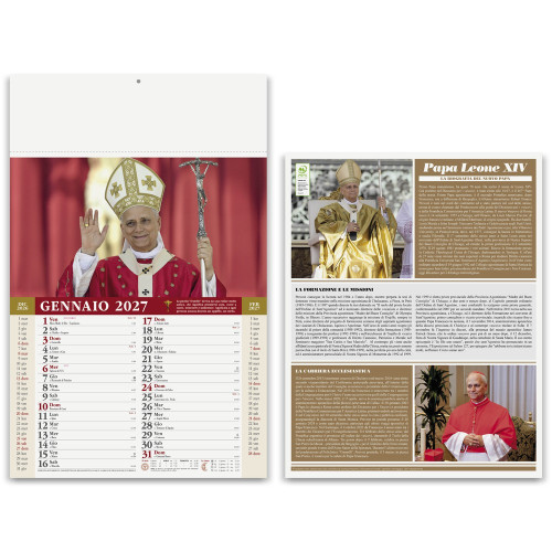 Calendari con foto di Papa Francesco