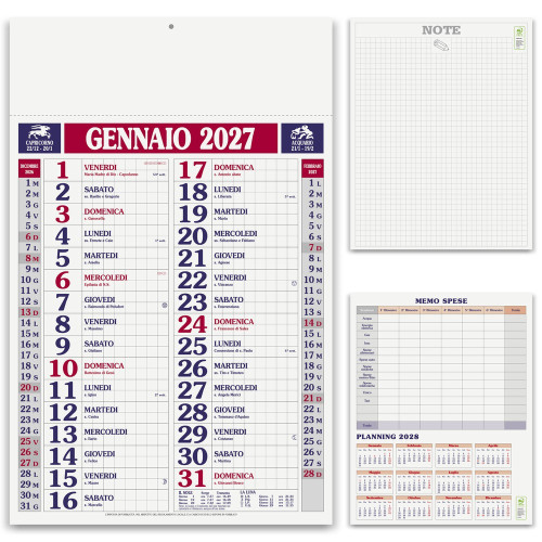 Calendario olandese QUADRETTATO promozionale Calendario olandese QUADRETTATO promozionale