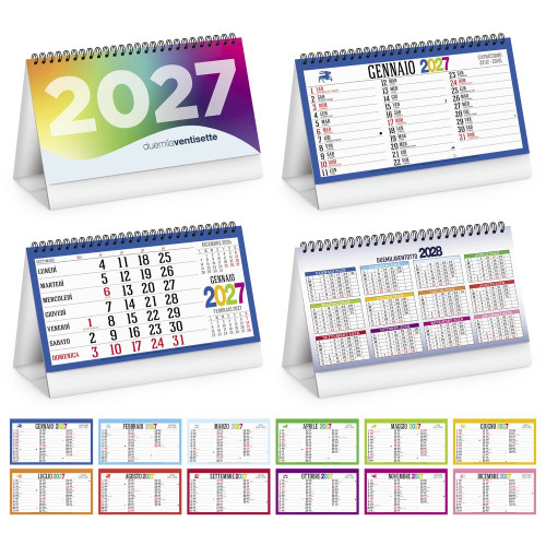 Calendari da tavolo  tipo olandese con grafica multicolore