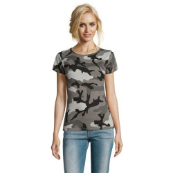 Maglietta donna Camo stampa mimetica Maglietta donna Camo stampa mimetica