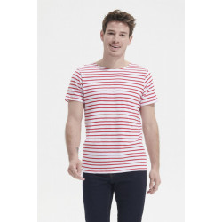 T-shirt Miles cotone pettinato e righe intessute