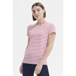 T-shirt donna Miles in cotone e righe intessute T-shirt donna Miles in cotone e righe intessute