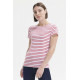 T-shirt donna Miles in cotone e righe intessute Personalizzali con il tuo logo