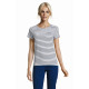 T-shirt donna Miles in cotone e righe intessute Personalizzali con il tuo logo