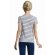 T-shirt donna Miles in cotone e righe intessute Personalizzali con il tuo logo
