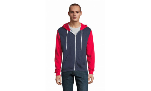 Felpa unisex modello Silver con cordino e zip a contrasto Felpa unisex modello Silver con cordino e zip a contrasto