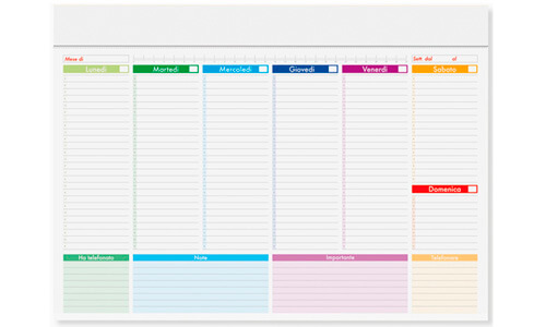 PLANNING MULTICOLOR personalizzabile