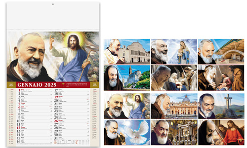 Calendario illustrato SAN PIO con il tuo logo