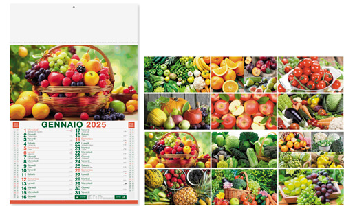 Calendario illustrato FRUTTA E VERDURA con il tuo logo