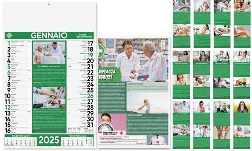 Calendari Murali per le farmacie con consigli medici