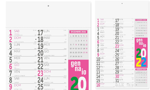 Calendari Murali Olandesi Colori Fluo