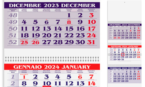 Calendari Trittici personalizzabili con la tua Grafica aziendale