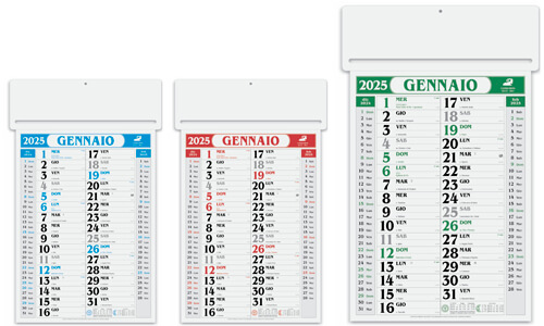 Calendario tipo Passa foglio modello olandese