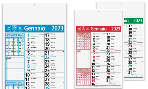 Calendari modello olandese trimensile tabellare