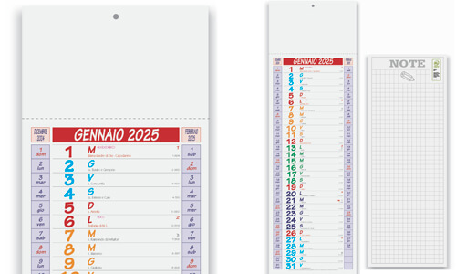 Calendari Serie Silhouette Multicolor - personalizzabile con stampa in quadricromia della testata